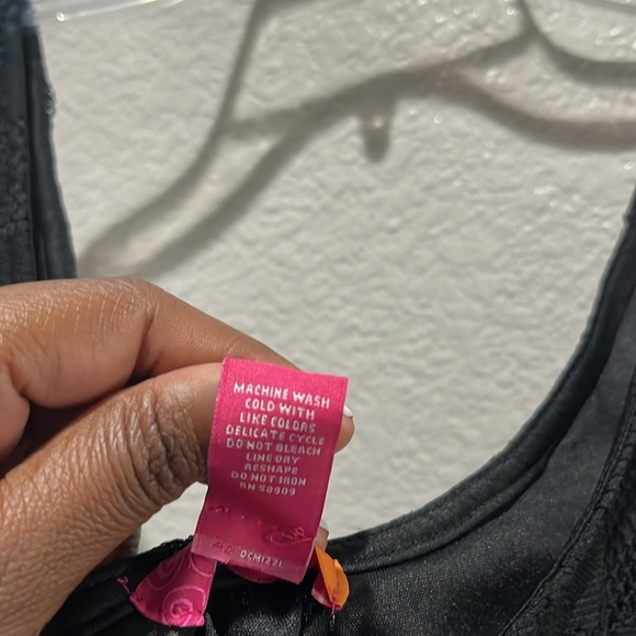 Catch My i Black Sleeveless Scoop Neck Mini Sundress Lace Flowy Party Dress Sz M - Picture 4 of 10